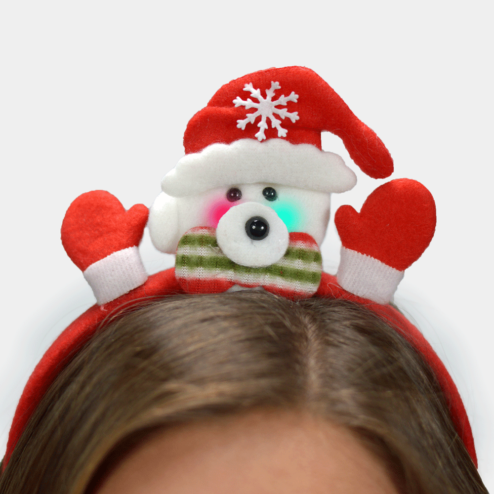 LED Light-up Polar Bear Ugly Christmas Headband