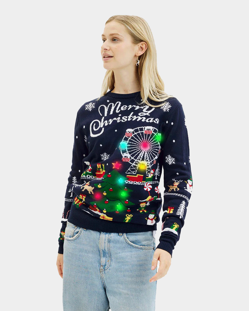 LED light-up Ugly Christmas Sweater Christmas Carnival Womens