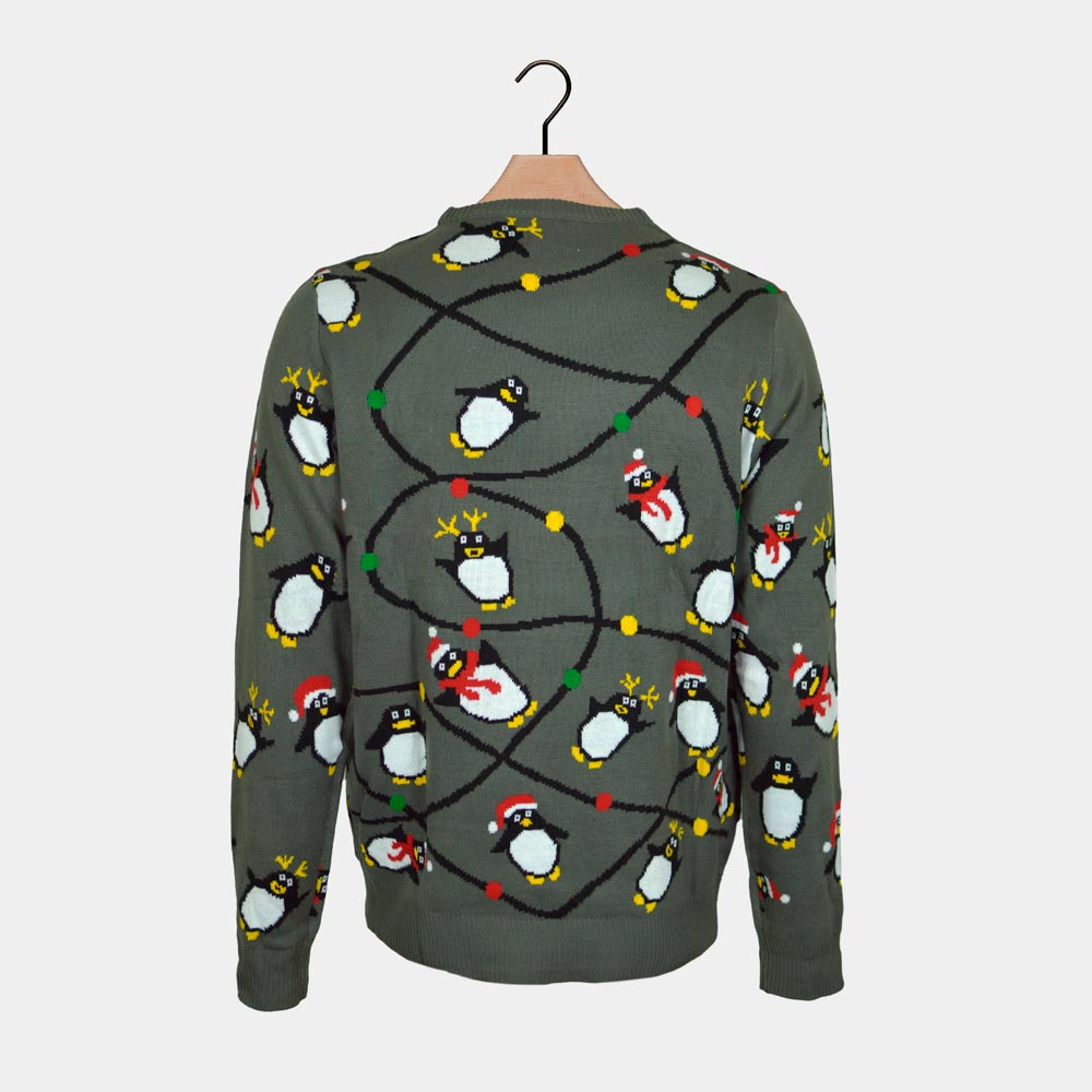 Penguins LED light-up Men's Ugly Christmas Sweater
