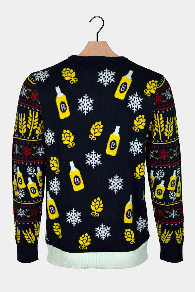 LED Light-Up Women's Ugly Christmas Sweater Santa Beer