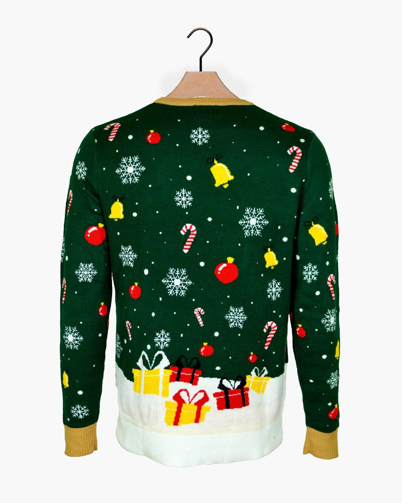 Santa Claus in a mess LED light-up Couple's Ugly Christmas Sweater