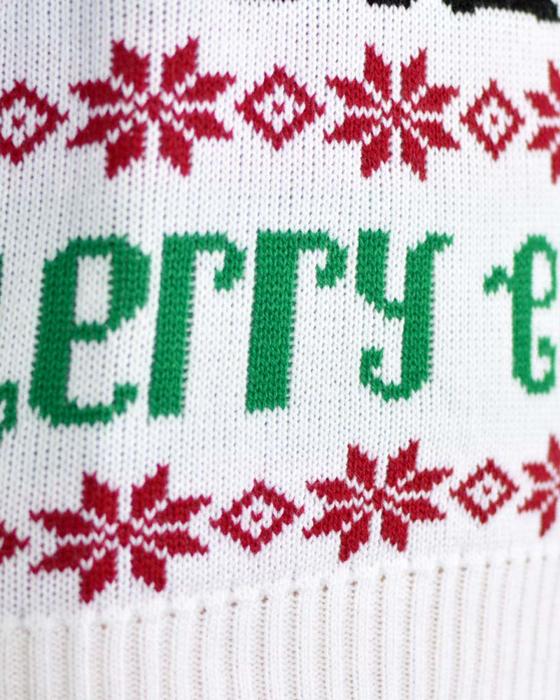 Light Blue Ugly Christmas Sweater Santa and Rudolph