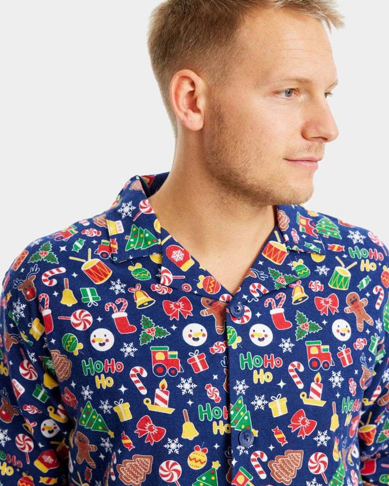 Mens Christmas Dream Blue Ugly Christmas Pyjama