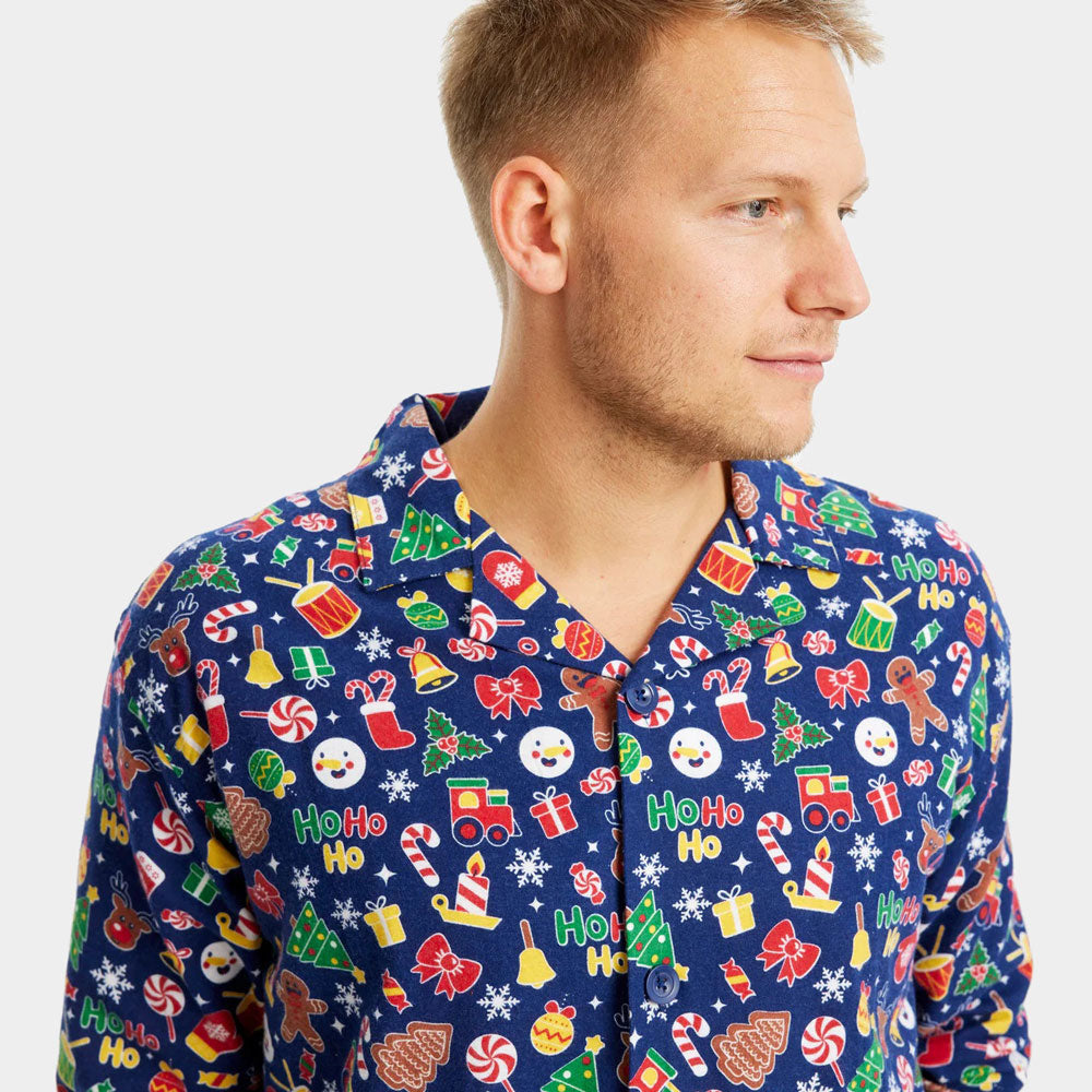 Mens Christmas Dream Blue Ugly Christmas Pyjama