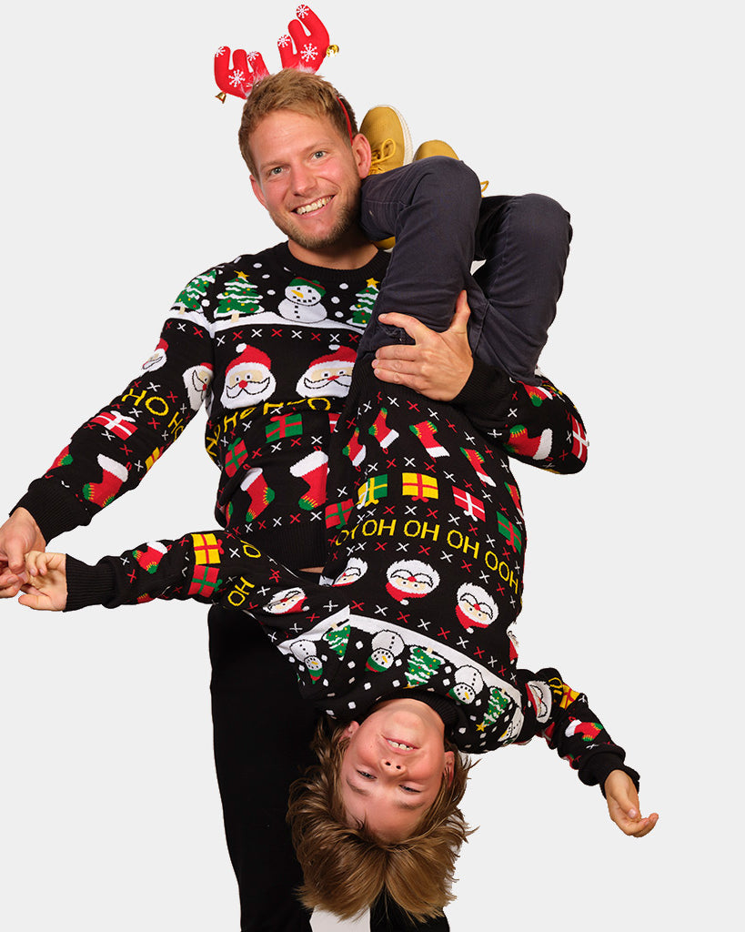 Organic Cotton Family Ugly Christmas Sweater Santa Gifts Snowmens