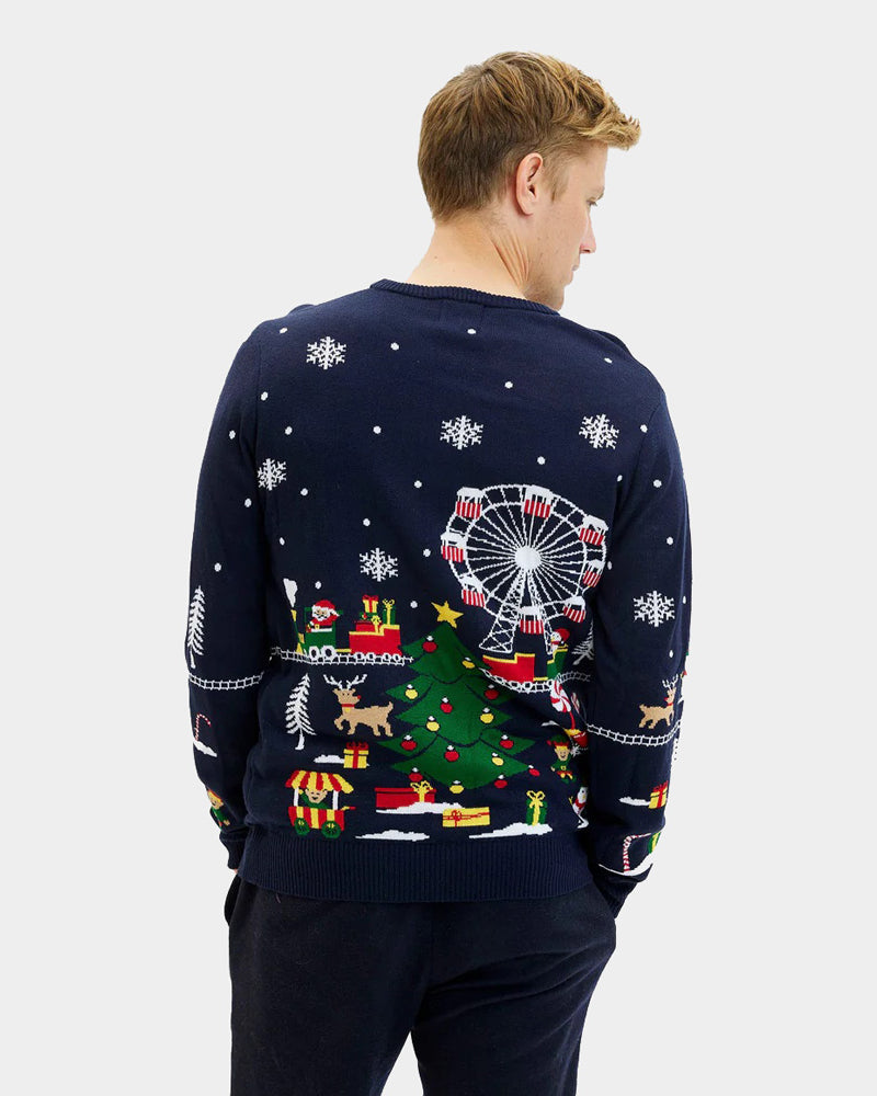 Mens LED light-up Ugly Christmas Sweater Christmas Carnival