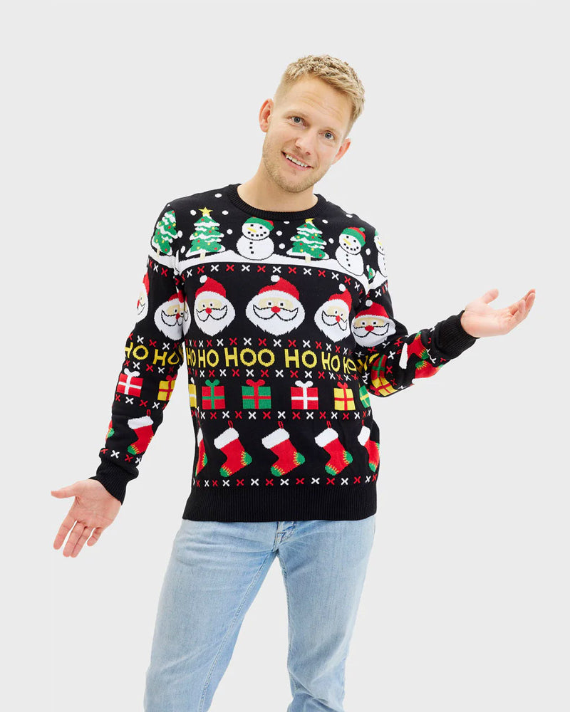 Organic Cotton Couples Ugly Christmas Sweater Santa Gifts Snowmens Mens