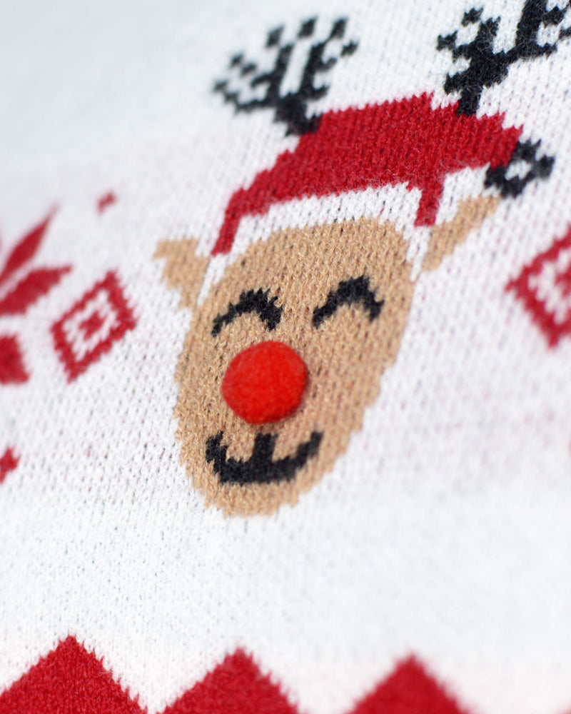 Mens Ugly Christmas Sweater Adorable Reindeer 3D