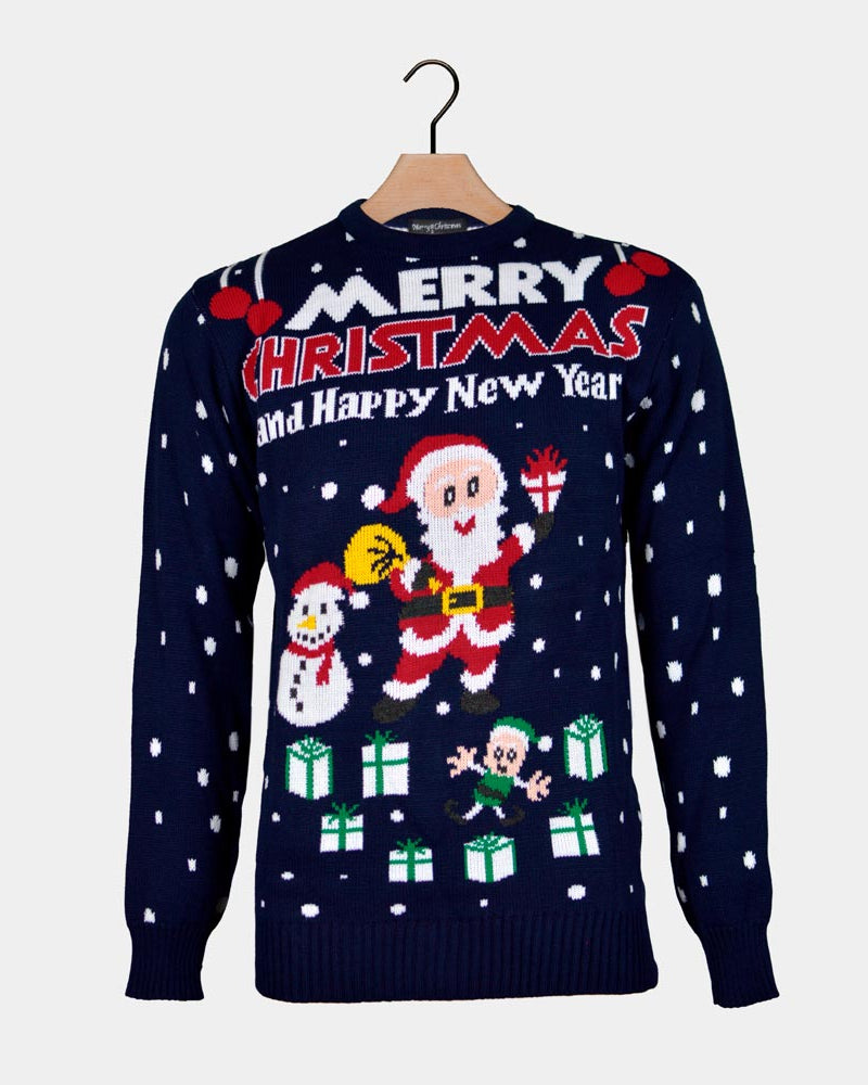 Merry Christmas and Happy New Year Couple's Ugly Christmas Sweater