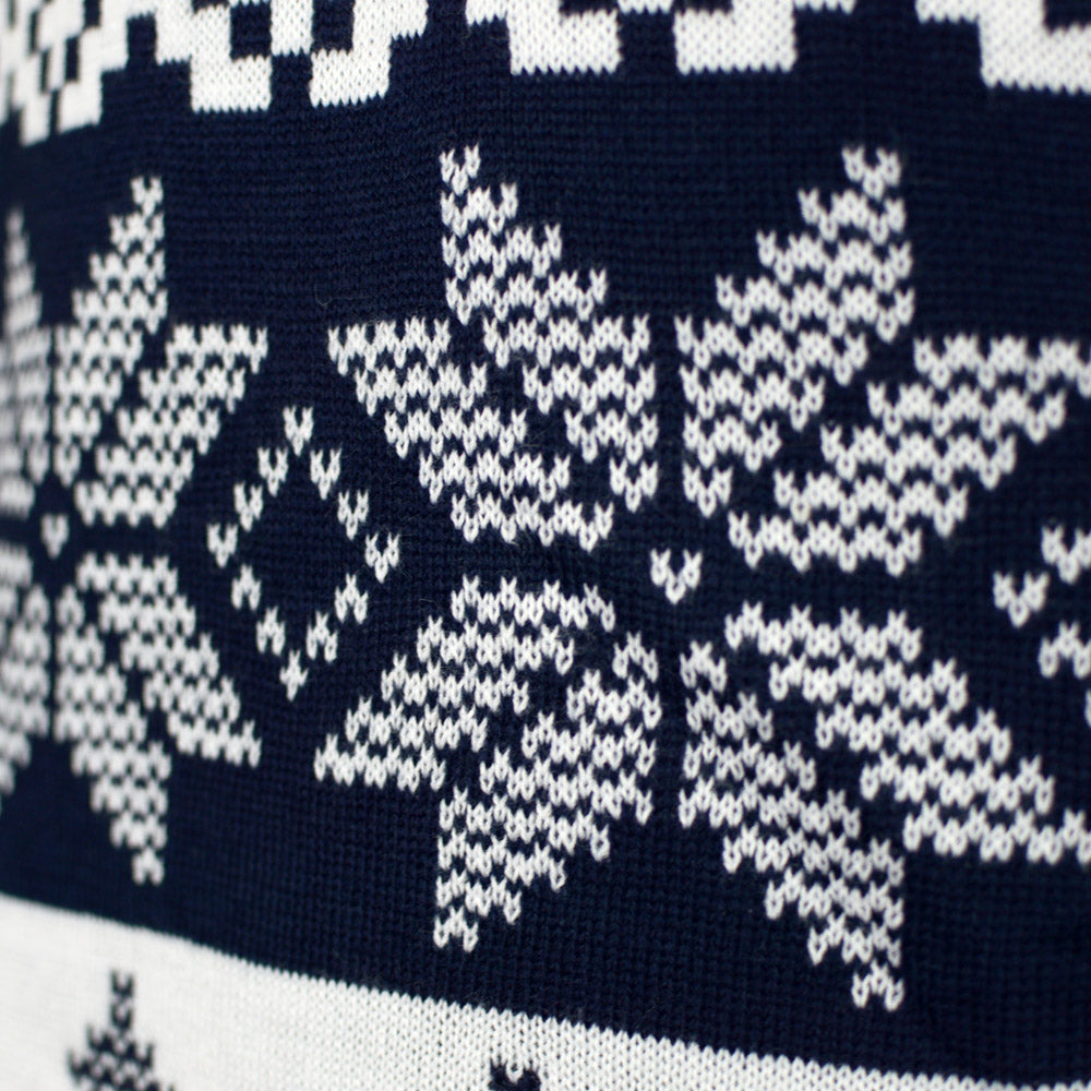 detail North Pole Blue Couple's Ugly Christmas Sweater