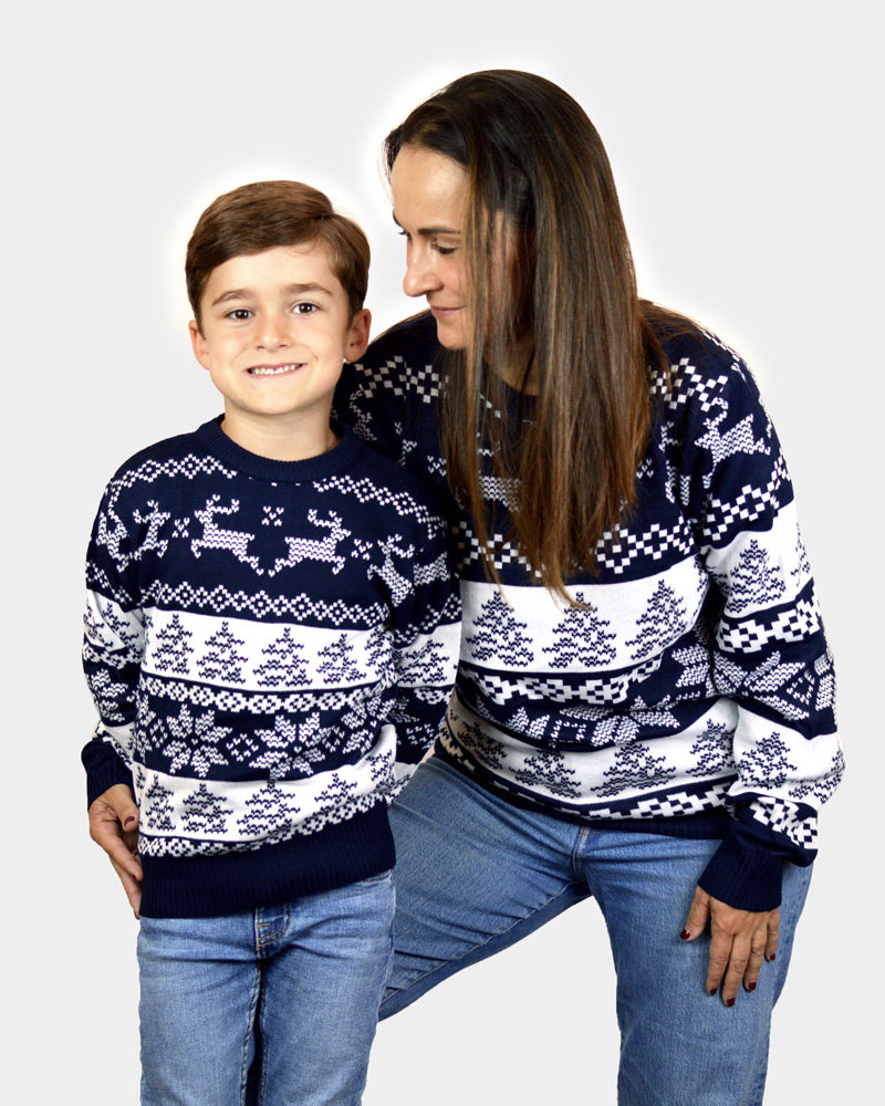 North Pole Blue Family Ugly Christmas Sweater