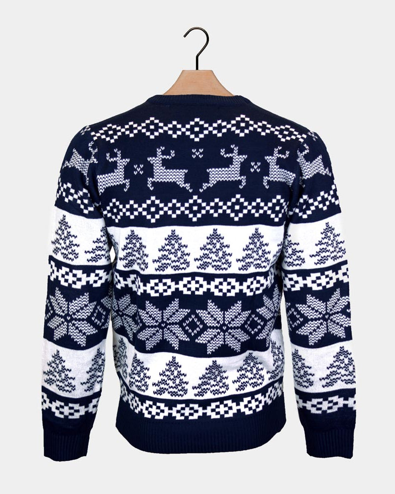 Ugly Christmas Sweater North Pole Blue Couple's