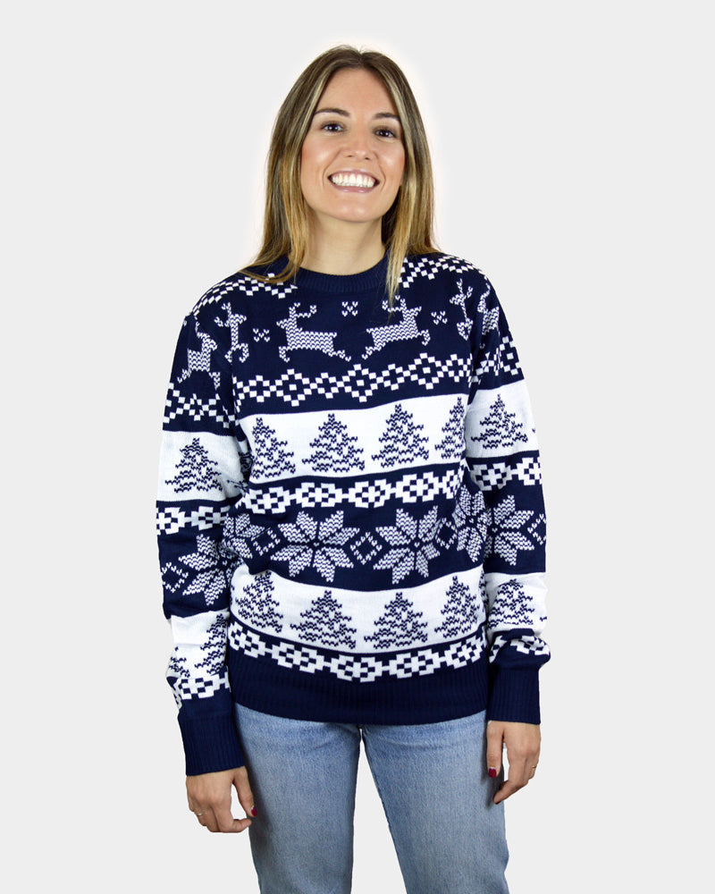 North Pole Blue Ugly Christmas Sweater womens