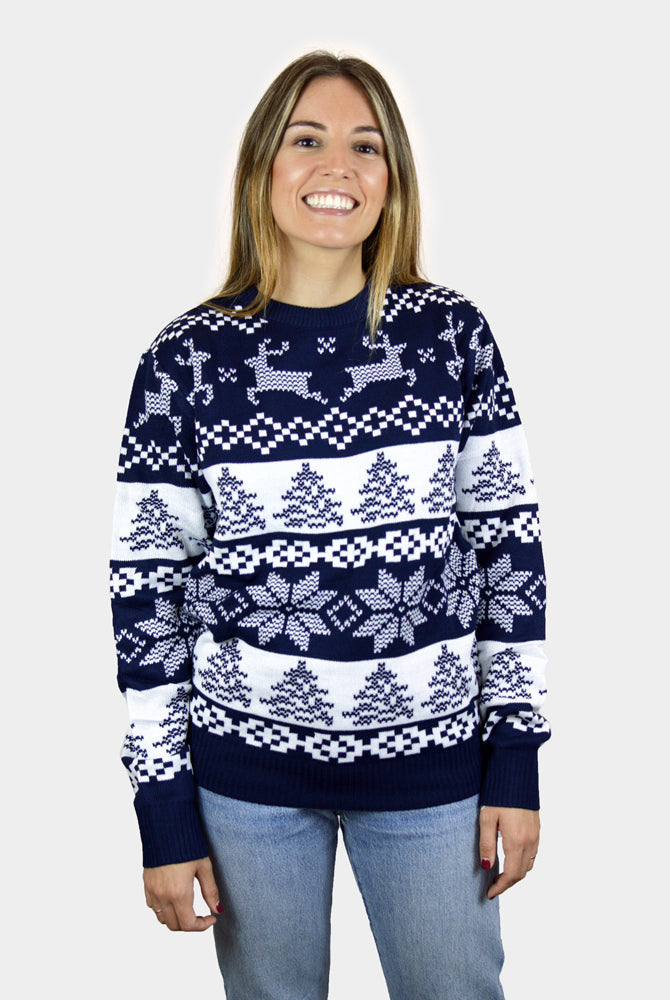 North Pole Blue Ugly Christmas Sweater womens