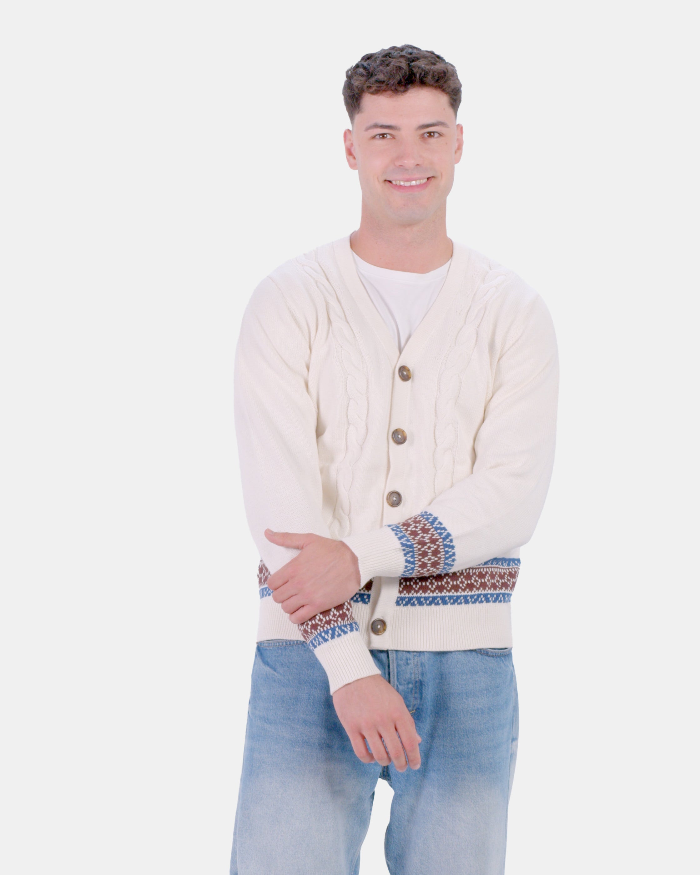 Organic Cotton Couples Cardigan Sweater Renne Men