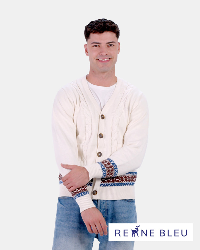 Organic Cotton Mens Cardigan Sweater Renne