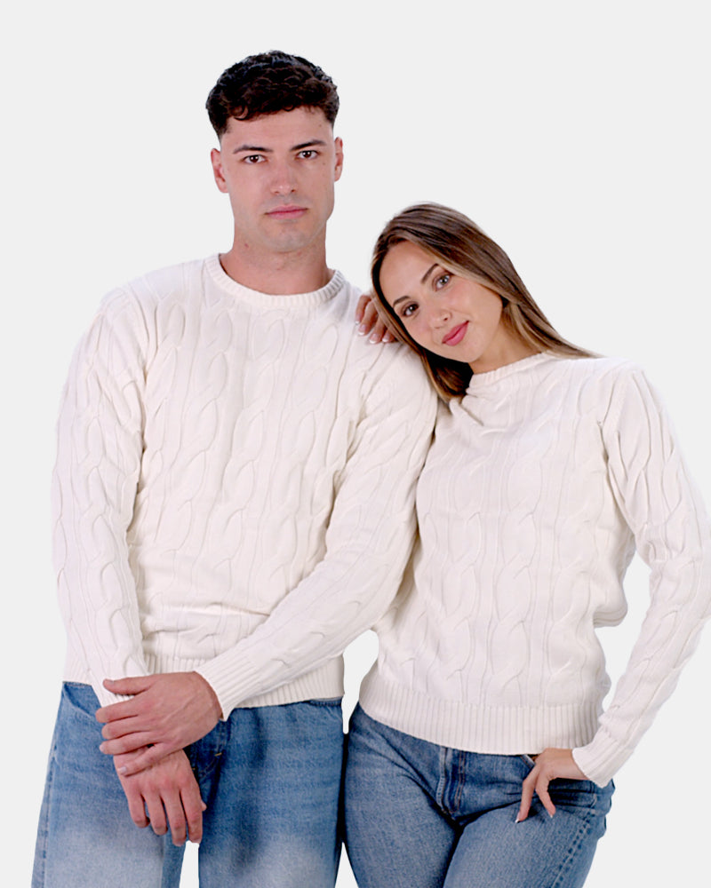 Organic Cotton Mens Sweater Snowfall Couple