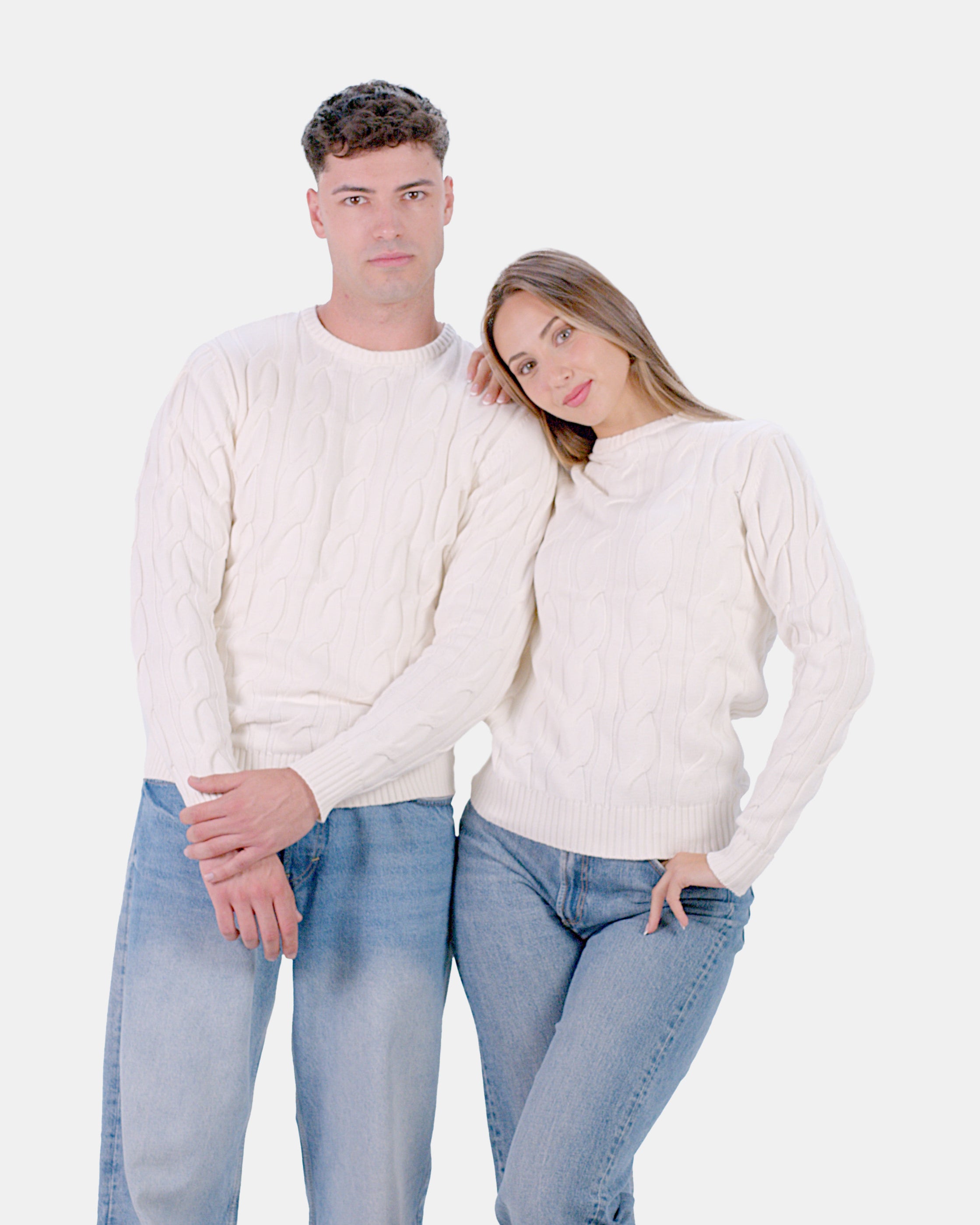 Organic Cotton Mens Sweater Snowfall Couple