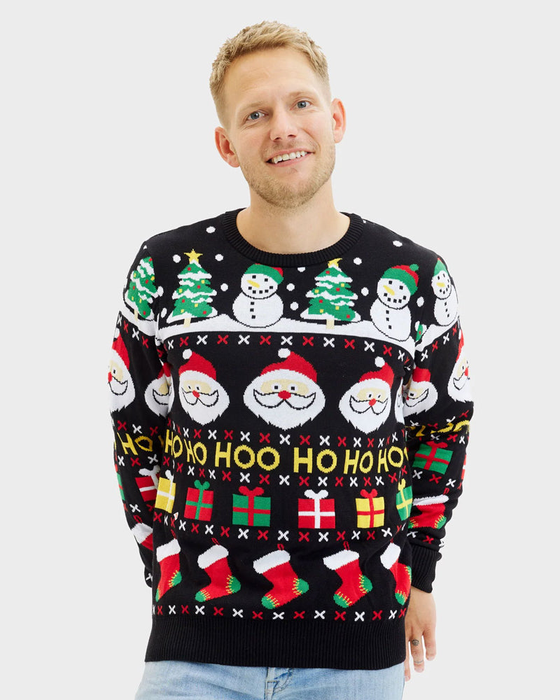 Organic Cotton Ugly Christmas Sweater Santa Mens Gifts Snowmens
