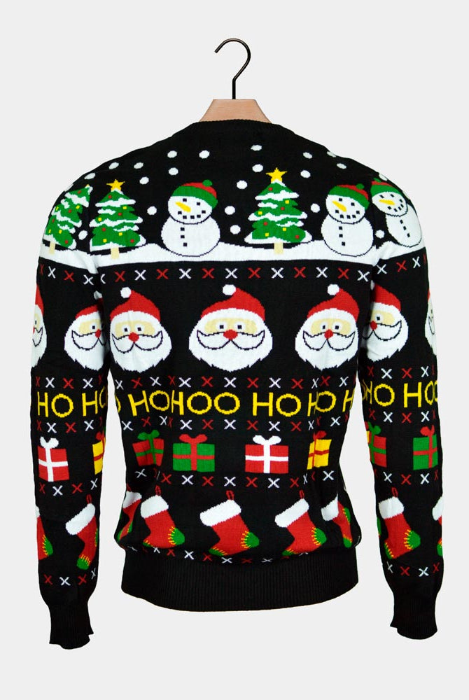 Santa, Gifts and Snowmens Organic Cotton Couple's Ugly Christmas Sweater