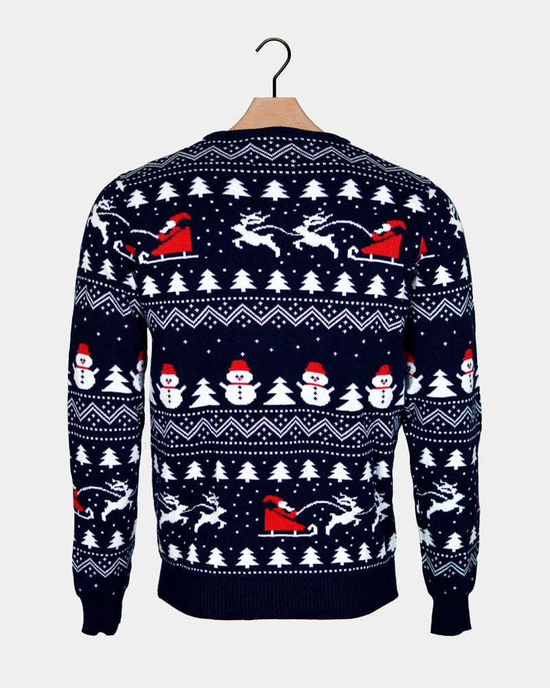 Trees, Snowmens and Santa Organic Cotton Couple's Ugly Christmas Sweater