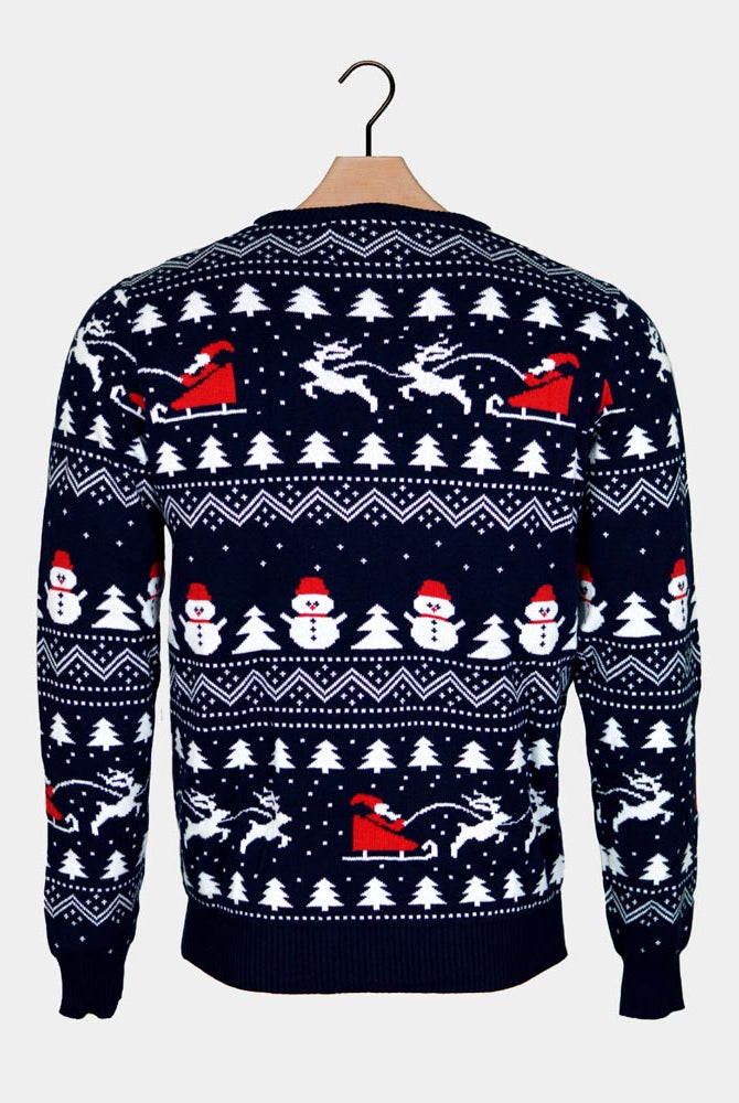 Trees, Snowmens and Santa Organic Cotton Couple's Ugly Christmas Sweater