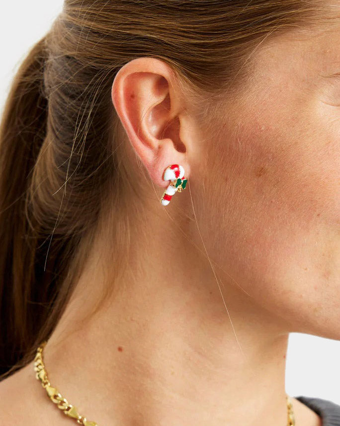 Candy Cane Ugly Christmas Earrings