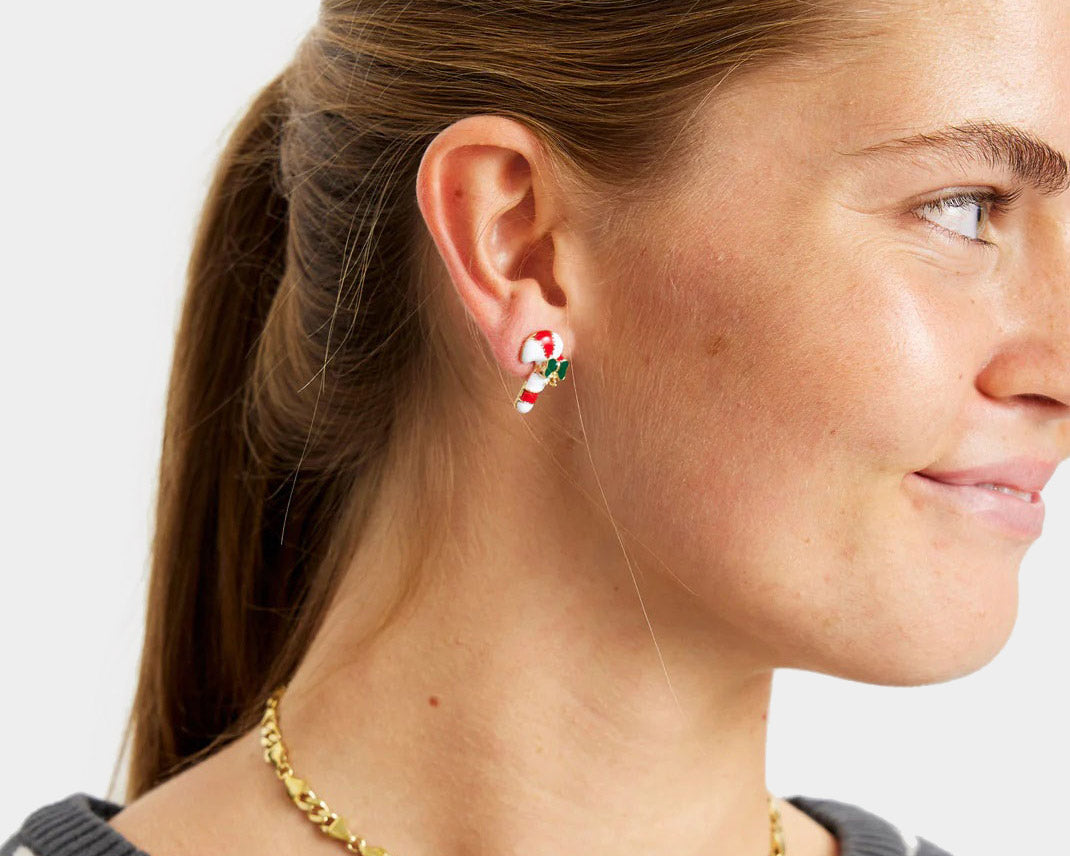 Candy Cane Ugly Christmas Earrings