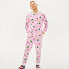 Pink Ugly Christmas Pyjama Women and Men with Christmas Motifs