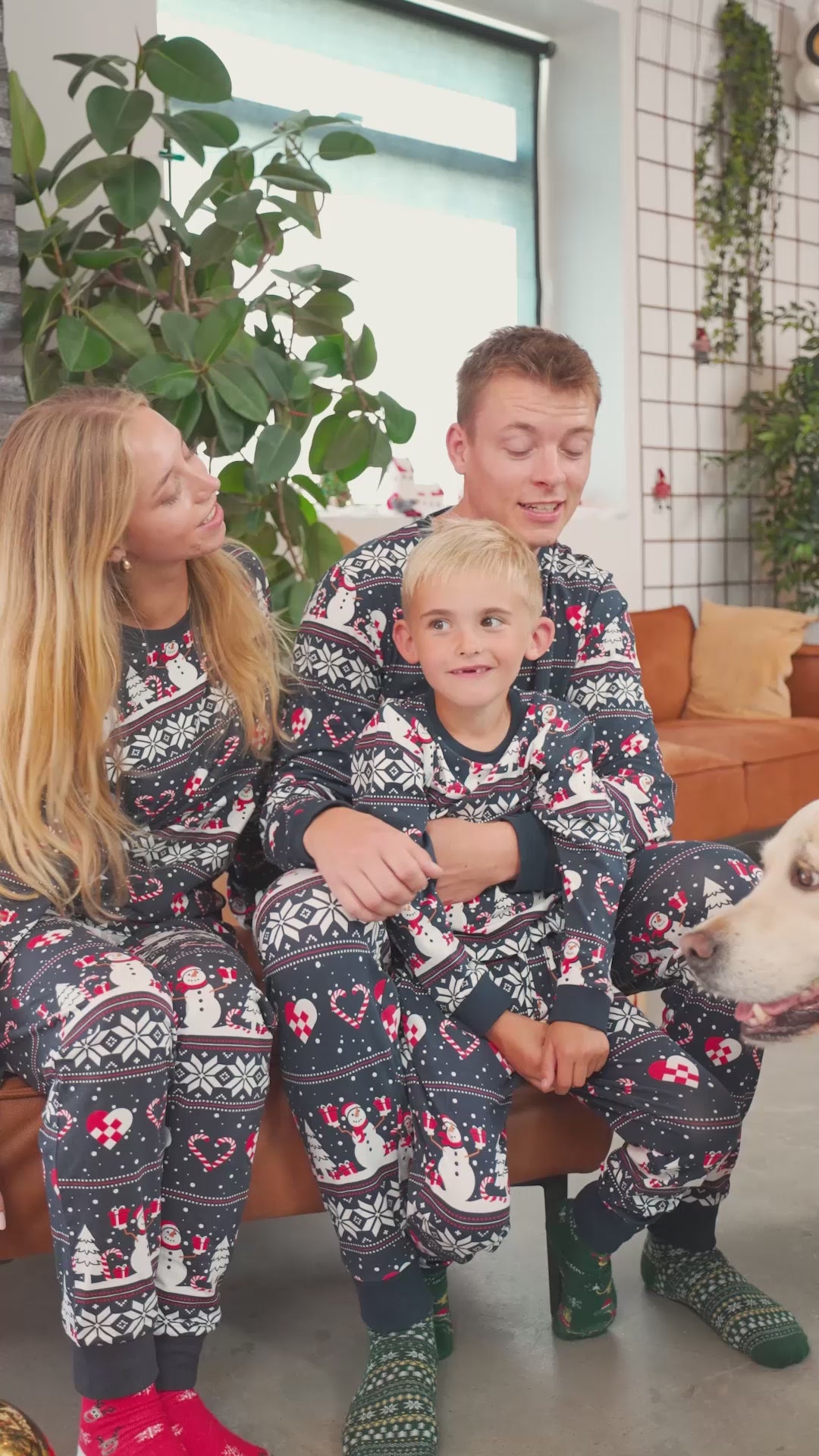 Family Blue Ugly christmas pajama Snowmen and Hearts