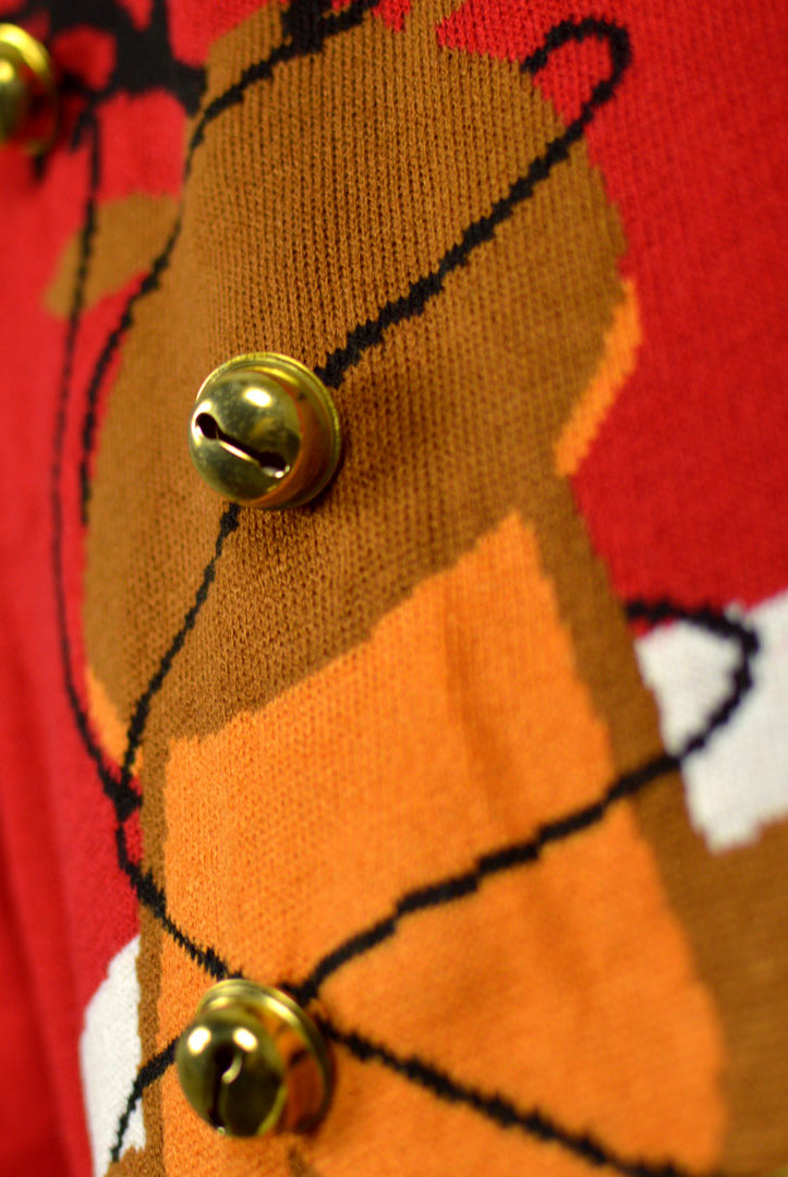 Red 3D Jingle Bells Suck Women's Ugly Christmas detail Sweater