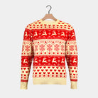 Red Beige Organic Cotton Mens Ugly Christmas Sweater Hearts
