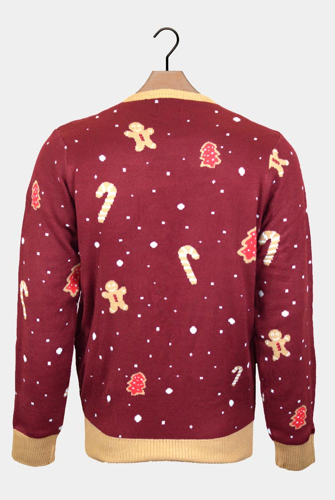 Ginger Cookie Red LED light-up Couple's Ugly Christmas Sweater