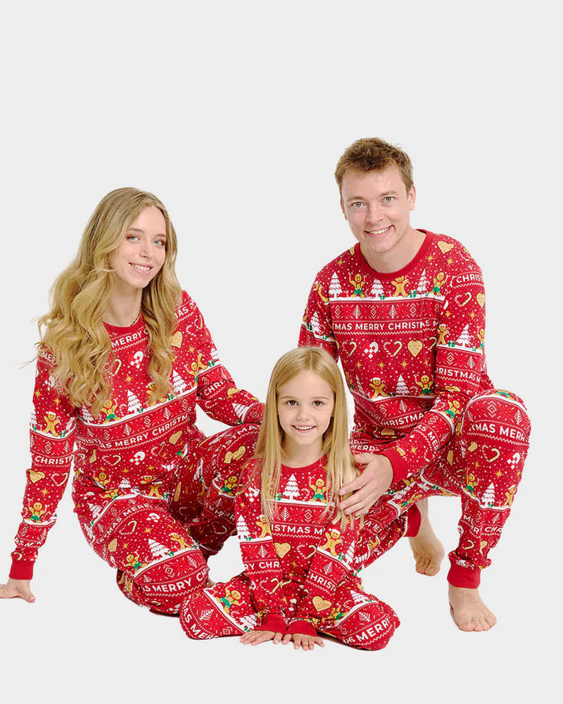 Red Ugly Christmas Pyjama for Children Gingercookies Family