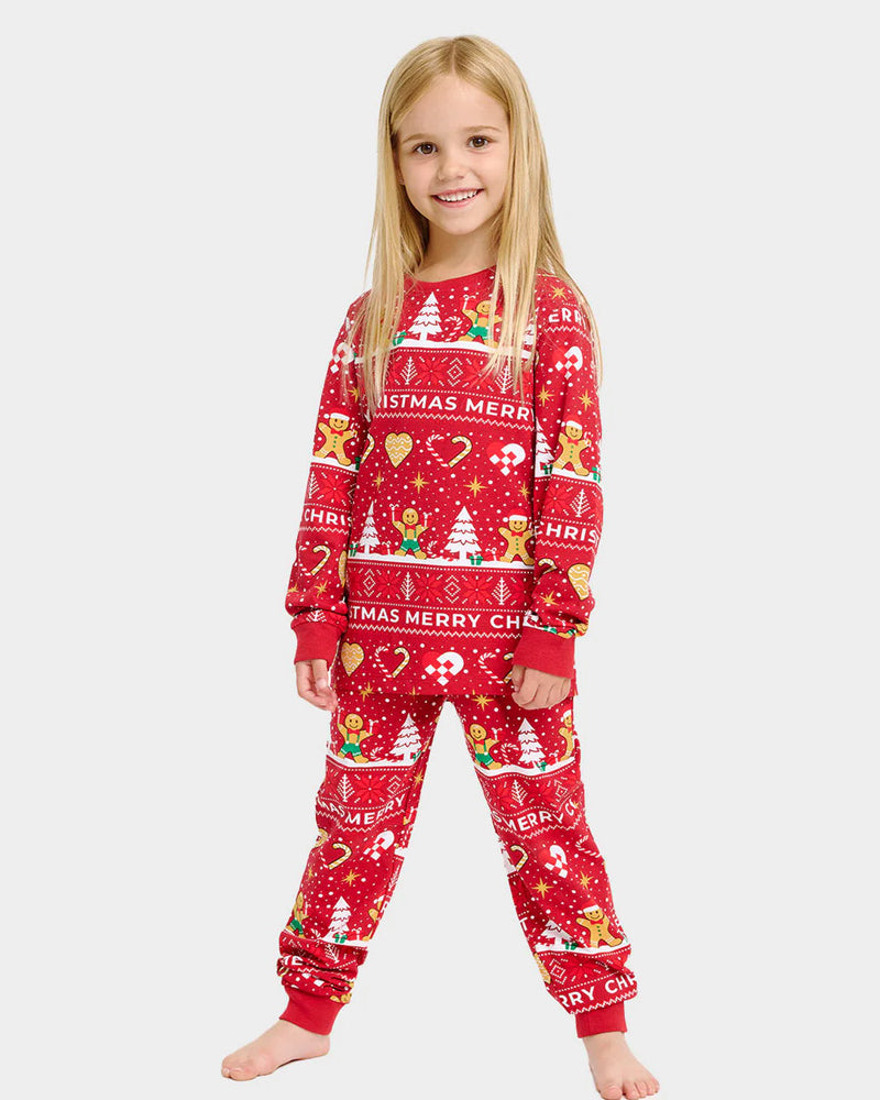 Red Ugly Christmas Pyjama for Children Gingercookies