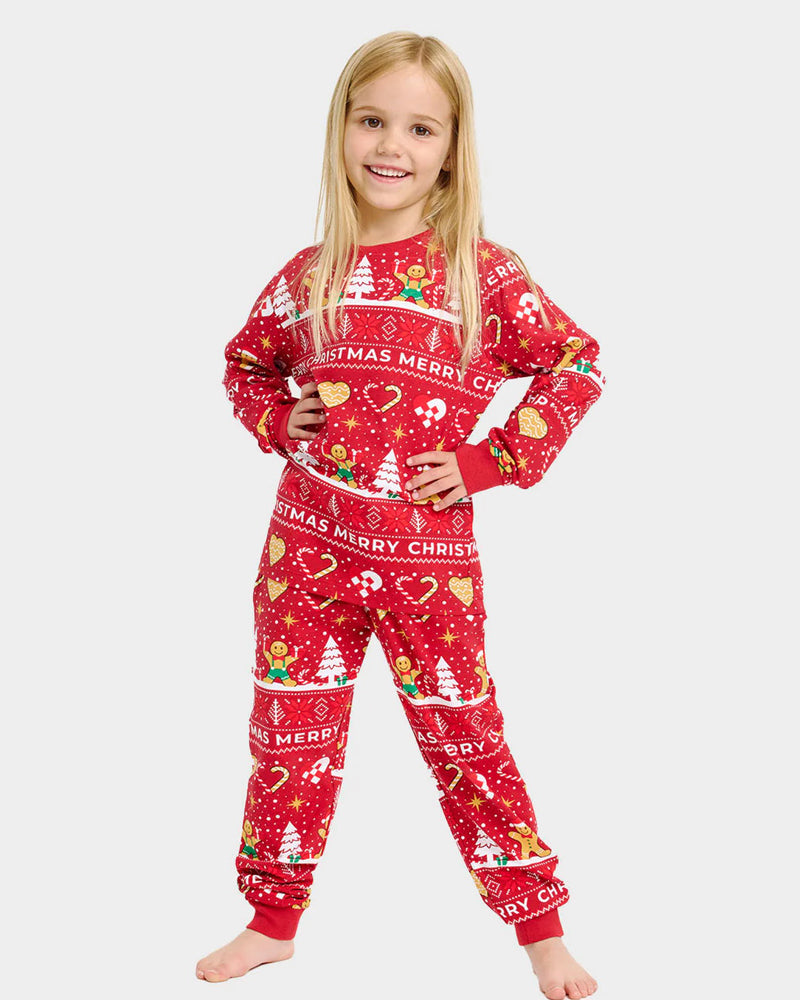 Red Ugly Christmas Pyjama for Family Gingercookies Children
