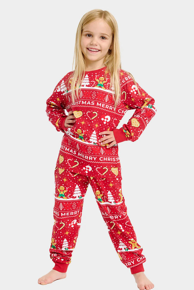 Red Ugly Christmas Pyjama for Family Gingercookies Children