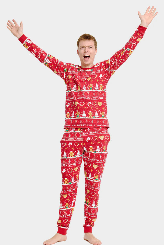 Red Ugly Christmas Pyjama for Family Gingercookies Men