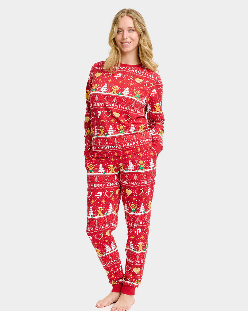 Red Ugly Christmas Pyjama for Family Gingercookies Women