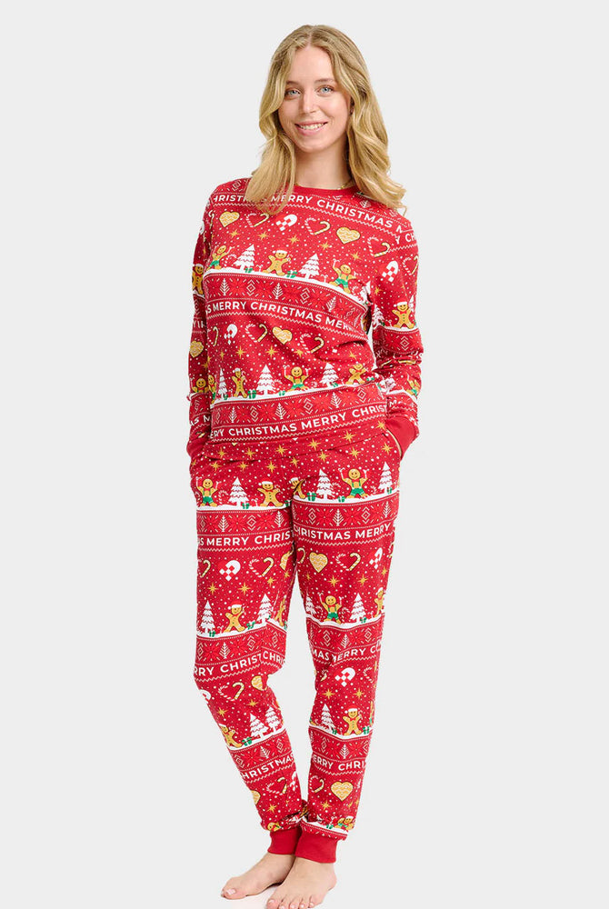 Red Ugly Christmas Pyjama for Family Gingercookies Women