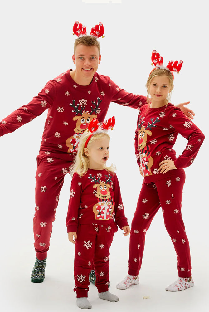 Red Ugly Christmas Pyjama Family Rudolph the Reindeer