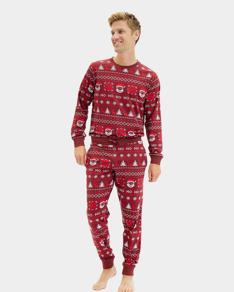 Red Ugly Christmas Pyjama Women and Men Ho Ho Ho