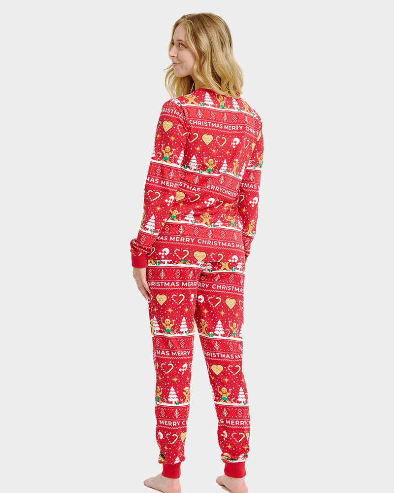 Red Ugly Christmas Women Pyjama for Family Gingercookies