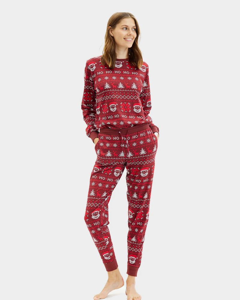 Red Ugly Christmas Pyjama for Women Ho Ho Ho