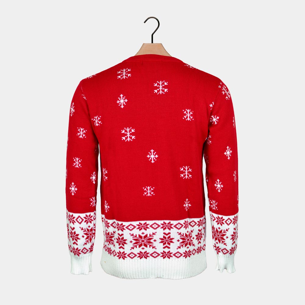 Men's Ugly Christmas Sweater Reindeer Red