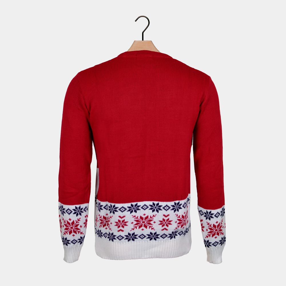 Skating Reindeer Red Couple's Ugly Christmas Sweater