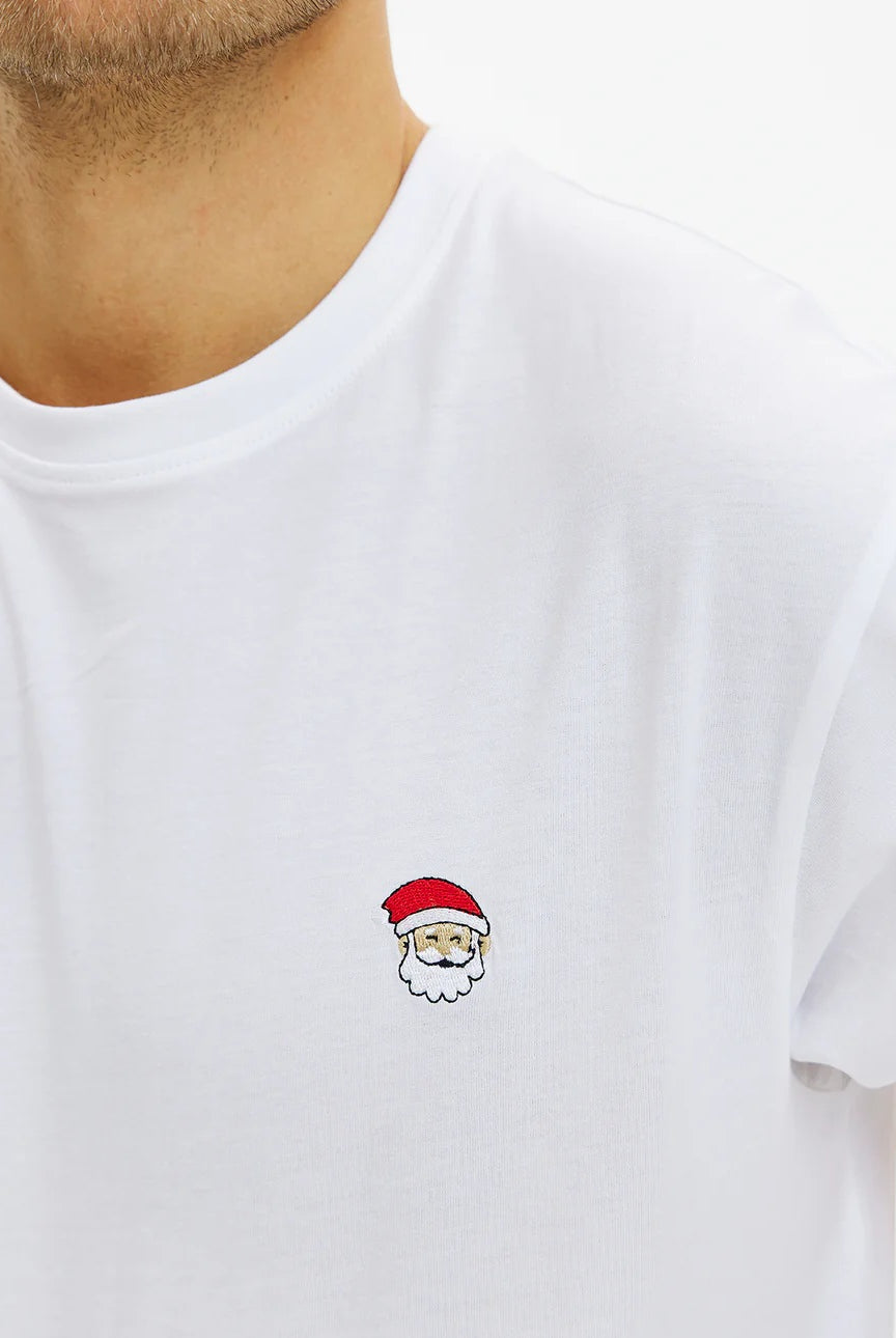 Santa White Mens and Womens Ugly Christmas T-Shirt