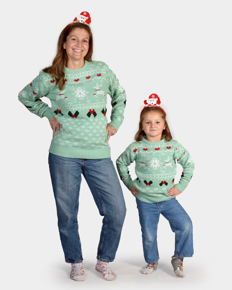 Family Sweet Green Cotton Ugly Christmas Sweater