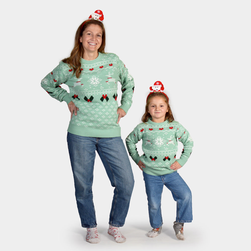 Family Sweet Green Cotton Ugly Christmas Sweater