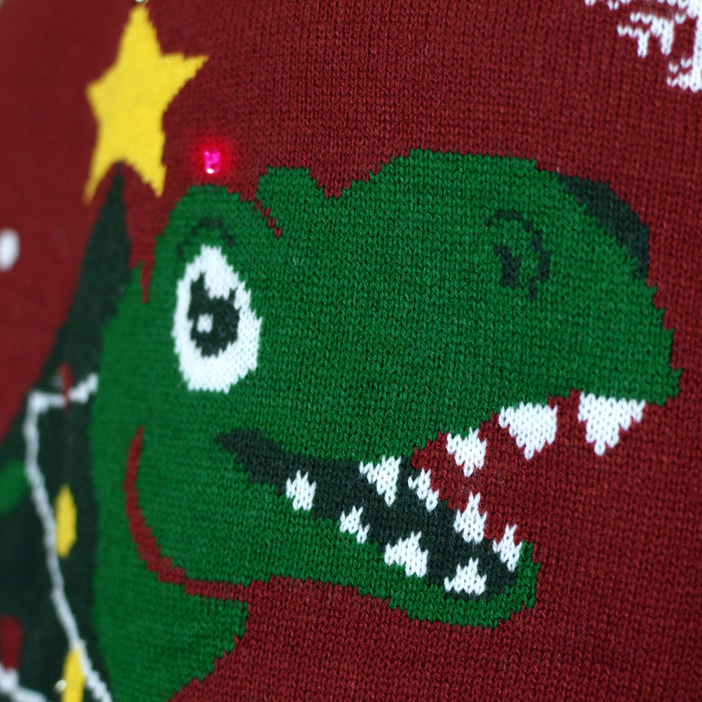 Tree-Rex LED light-up Family Ugly Christmas Sweater